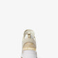 Georgie Metallic Empire Logo Jacquard and Leather Trainer