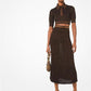 Metallic Knit Pleated Skirt