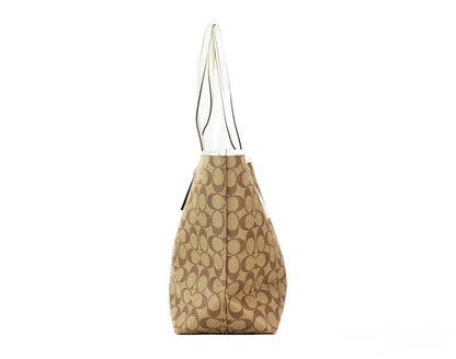 COACH   Sage Coated Canvas City Tote Shoulder Handbag Women's Purse