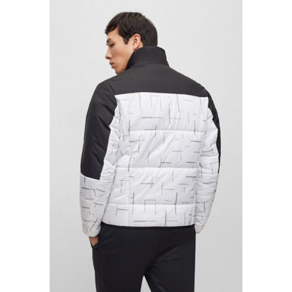 Regular-fit water-repellent padded jacket in mixed materials