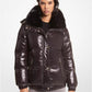 Faux Fur-Trim Quilted Nylon Puffer Jacket