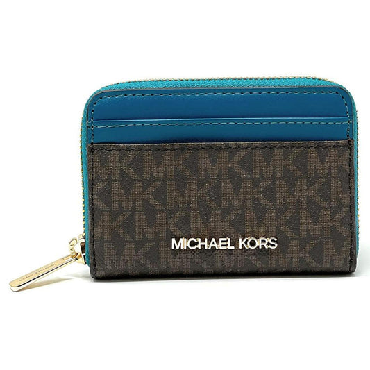 ichael Kors Woen's Jet Set Travel ediu Zip Around Card Case Wallet
