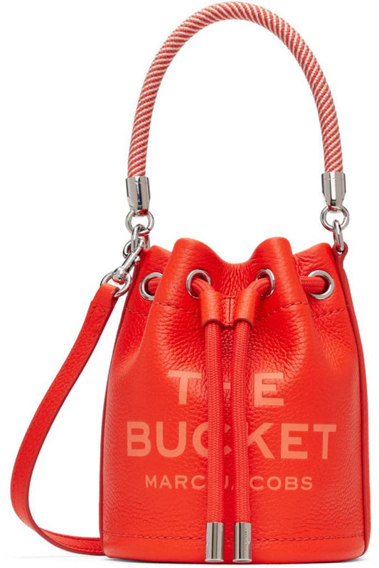 Orange 'The Leather Mini Bucket' Bag