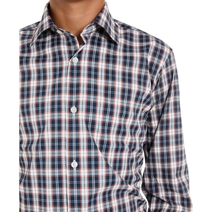 Big Boys Silver Classic Plaid Dress Shirt