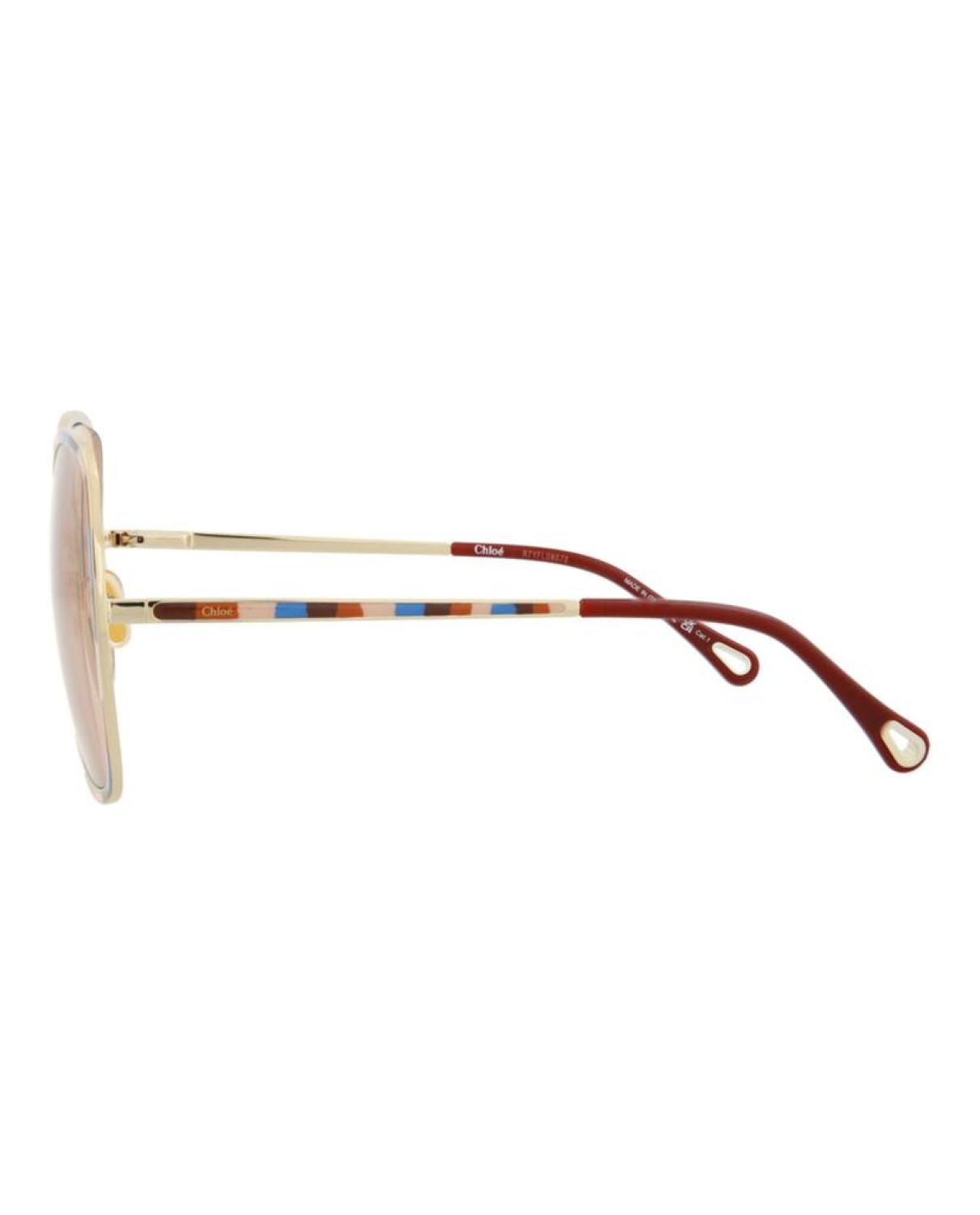 Square-Frame Metal Sunglasses