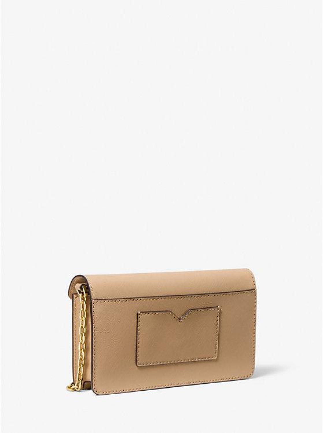 Small Saffiano Leather Envelope Crossbody Bag