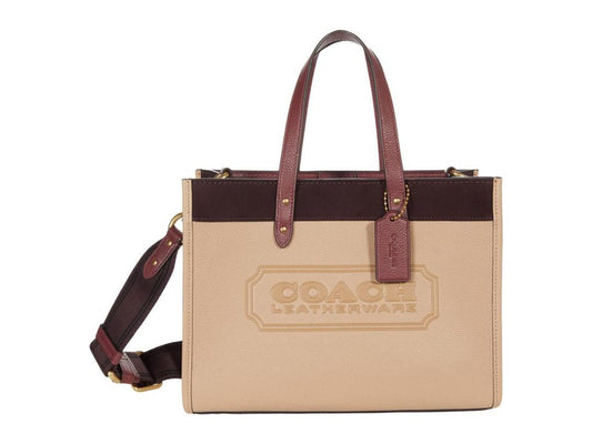Colorblock Suede Trim Coach Badge Field Tote 30