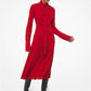 Silk Georgette Tie-Neck Shirtdress