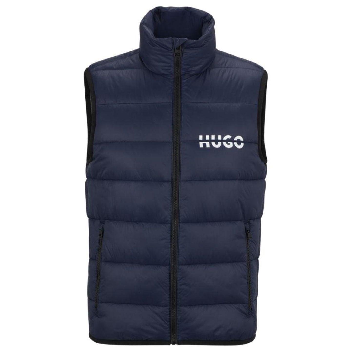 Slim-fit padded gilet with split logo
