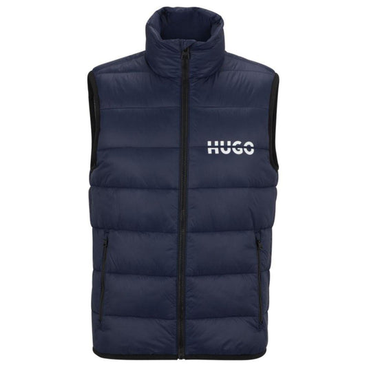Slim-fit padded gilet with split logo