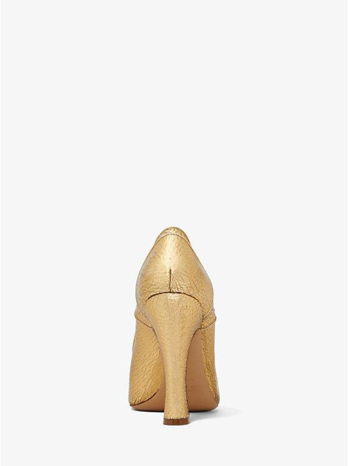 Violetta Crackled Metallic Leather Mary Jane Pump