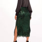 Slim Sequin Maxi Skirt In Green