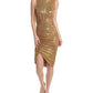 Michael Kors Collection Hand Embroidered Turtleneck Tulip Dress