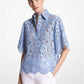 Cotton Blend Floral Lace Shirt