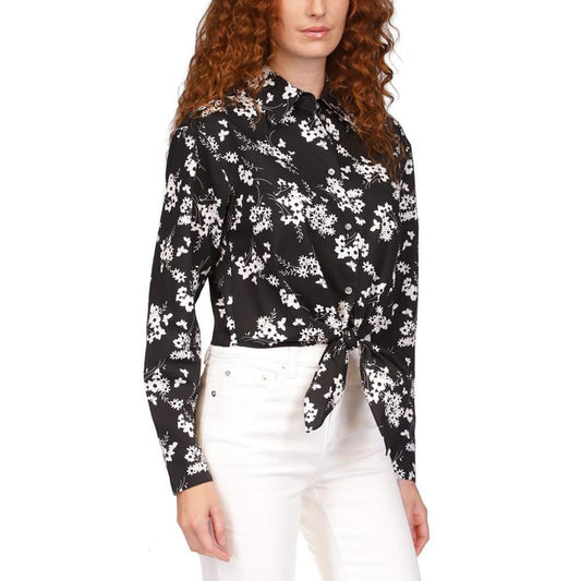 Women's Cotton Botanical Tie Shirt