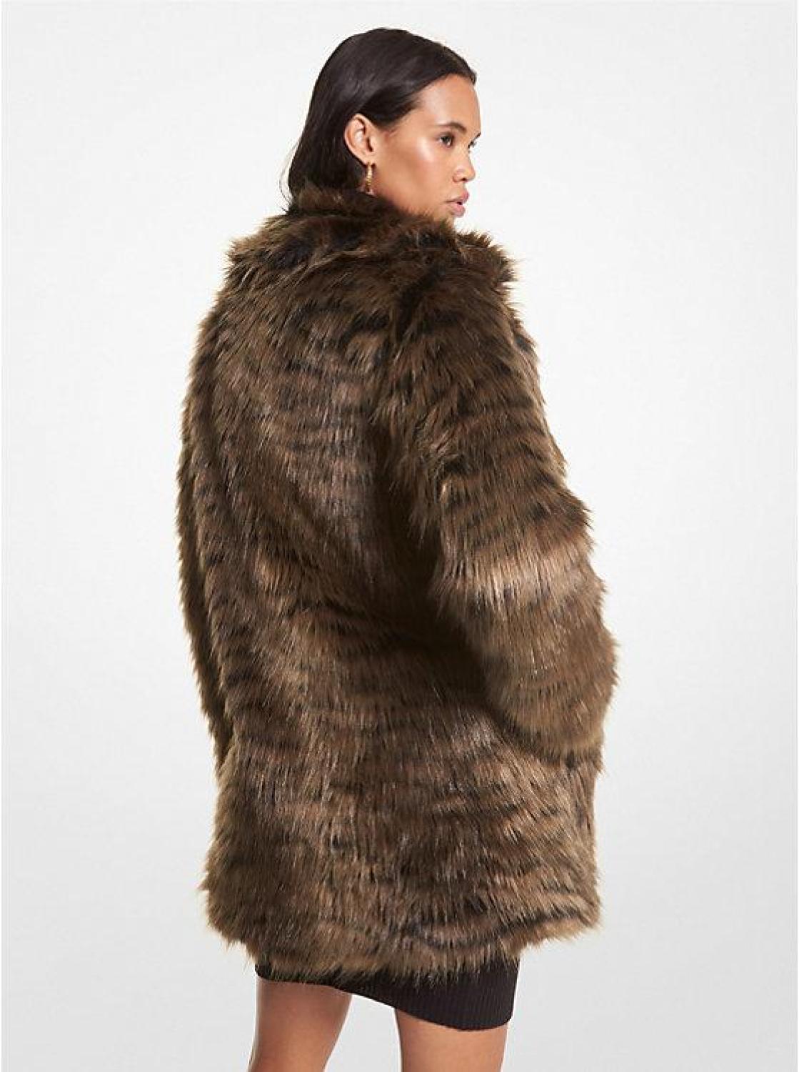 Tiger Print Faux Fur Coat