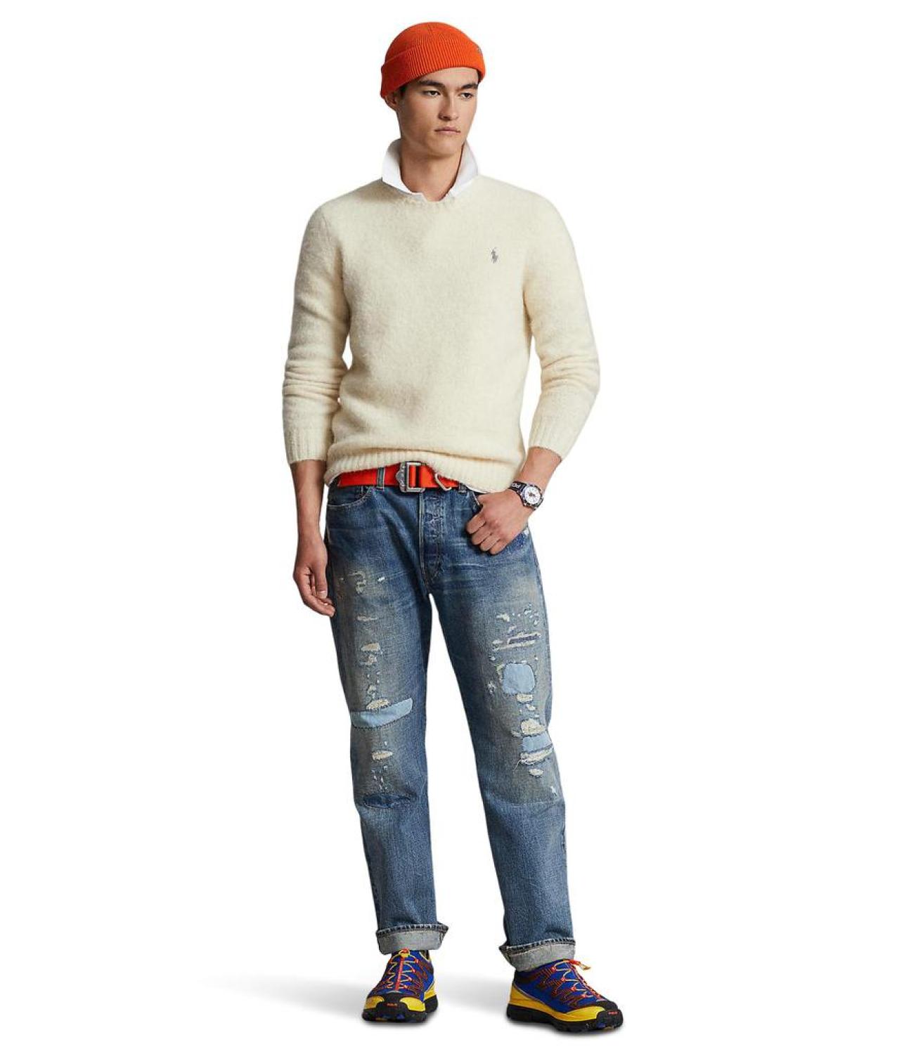 Textured Crew Neck Sweater