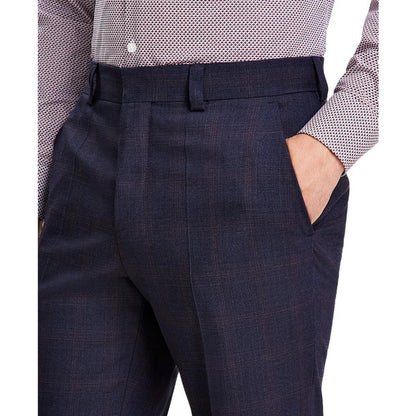 Men's Modern-Fit Wool Blend Check Suit Trousers