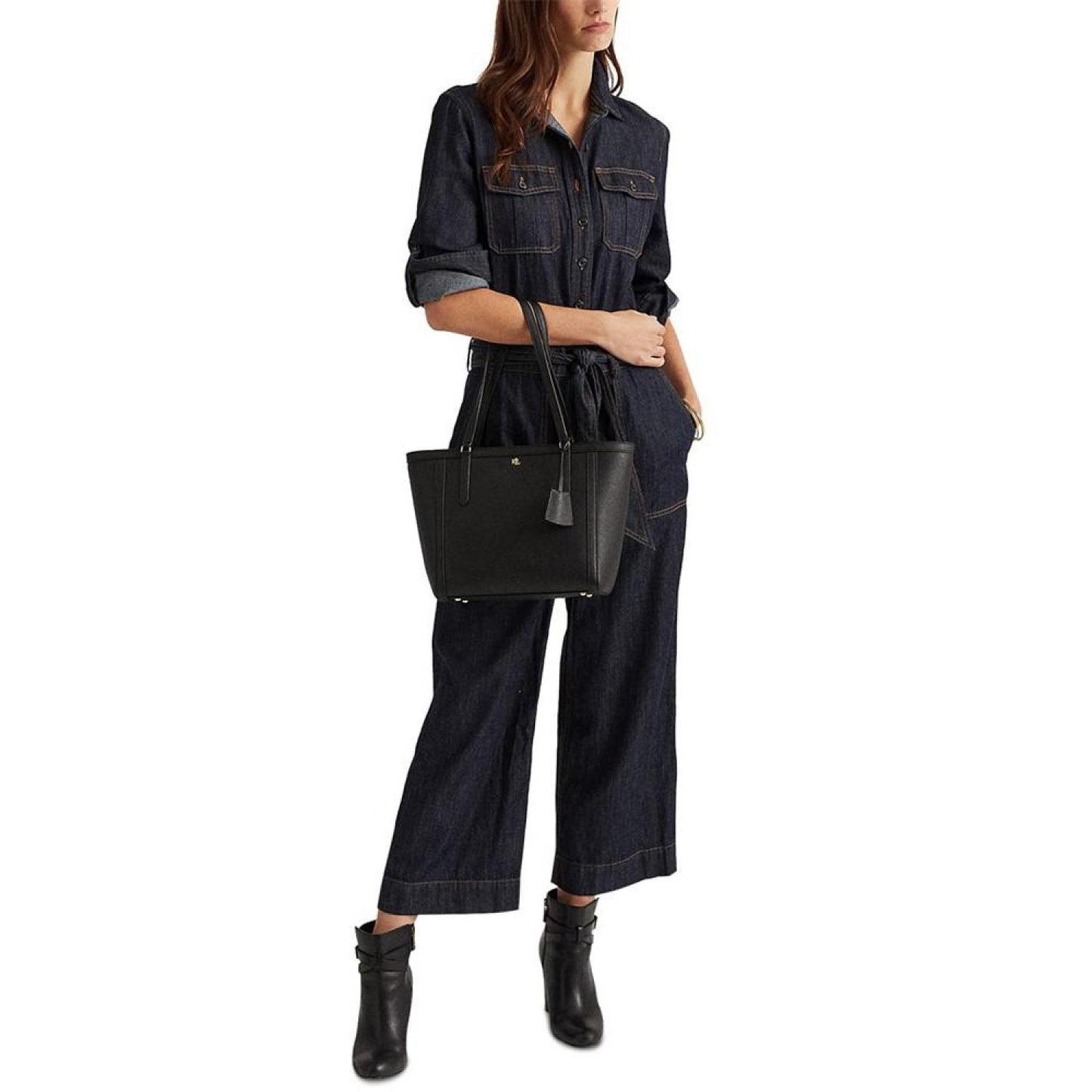 Clare Cross Hatch Leather Slim Tote