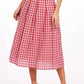 Textured Plaid Midi Skirt In Multi