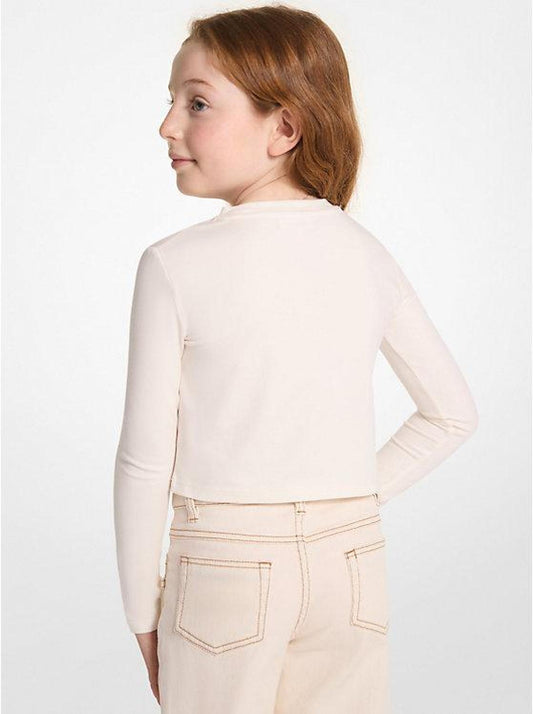 Studded Logo Stretch Cotton T-Shirt