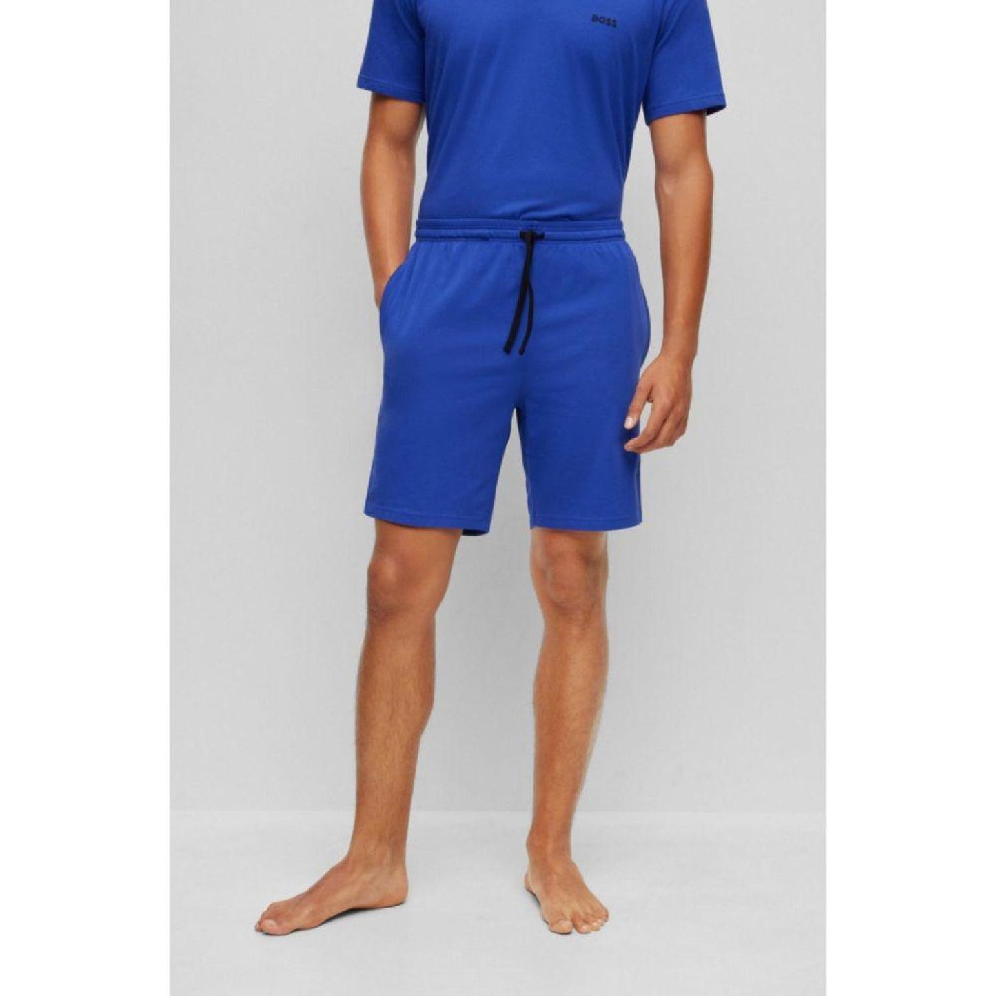 Stretch-cotton shorts with embroidered logo