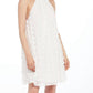 Halter Swing Mini Dress In White Petal