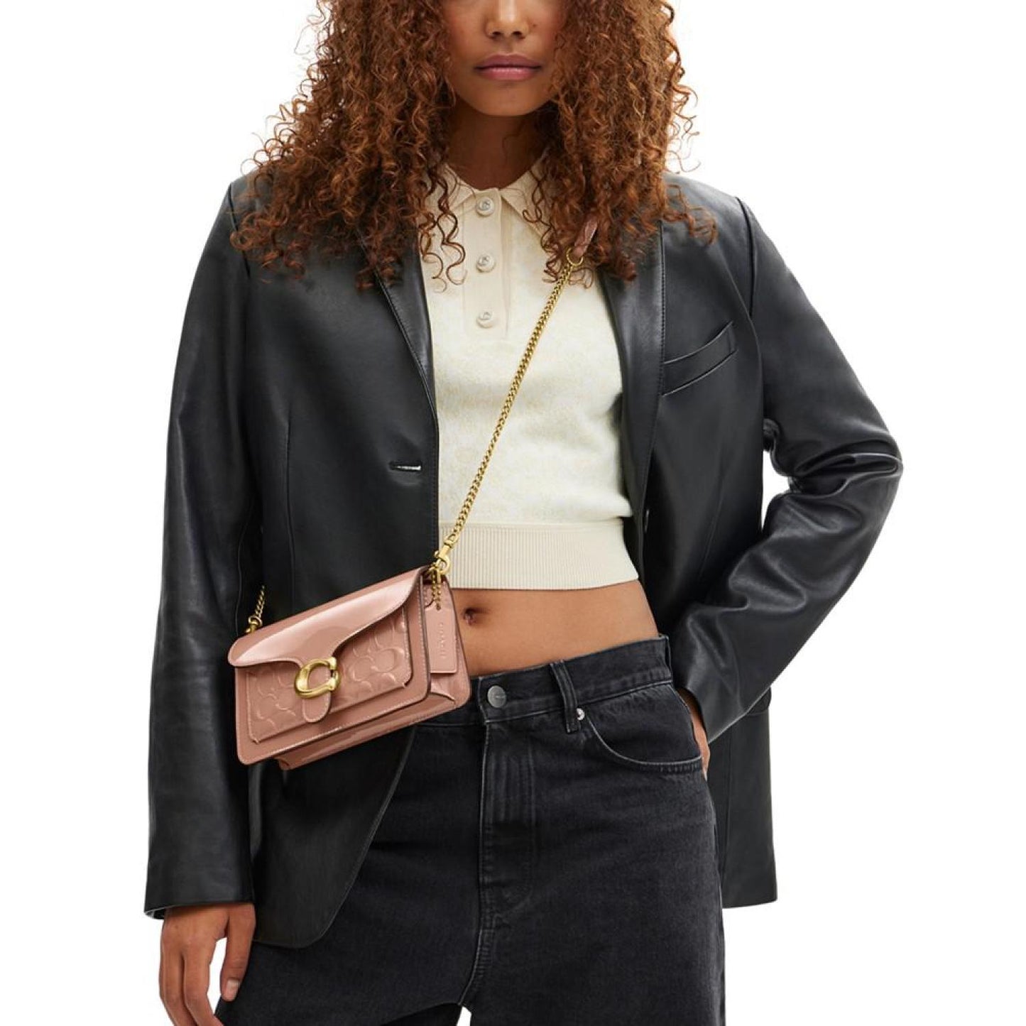 Tabby Chain Leather Clutch