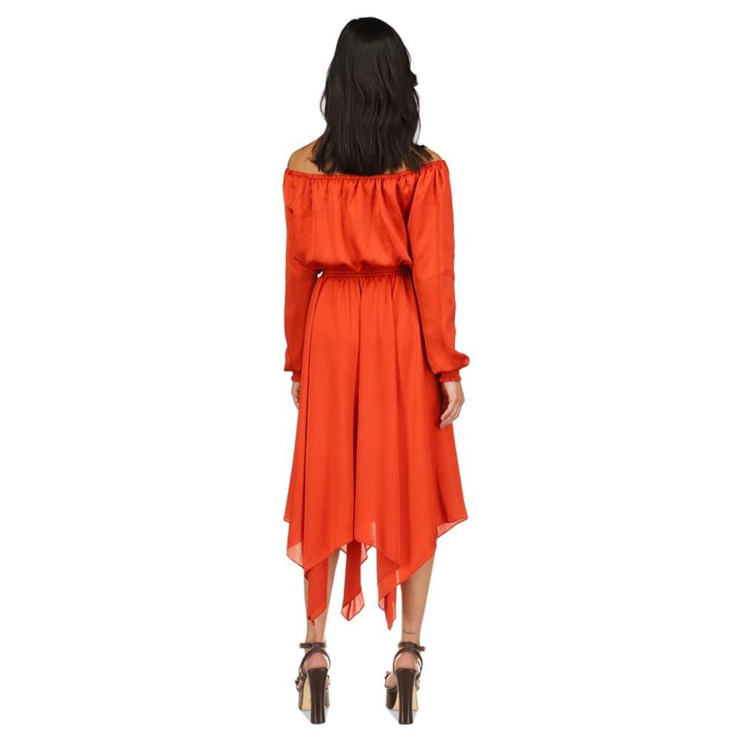 Women's Off-The-Shoulder Handkerchief-Hem Dress, Regular & Petite