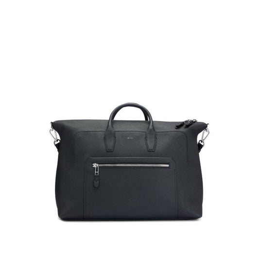 Grained-leather holdall with silver-tone logo lettering