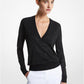 Studded Merino Wool V-Neck Sweater