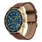 Men's Preston Chronograph Saddle Leather Strap Watch 44mm