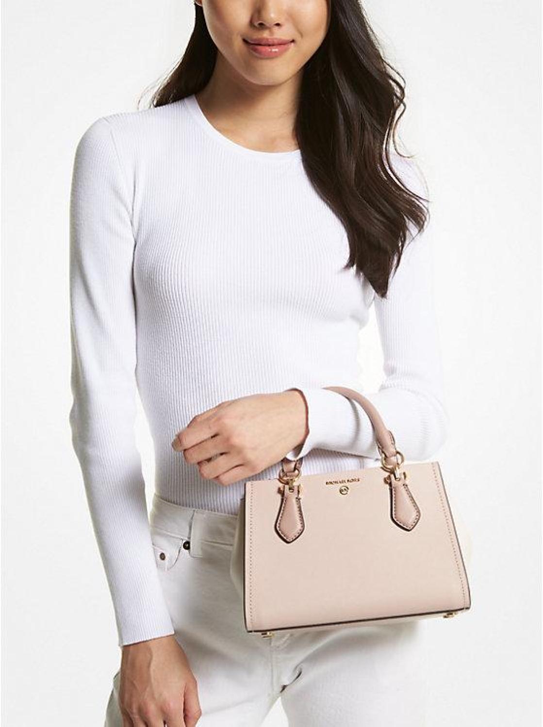 Marilyn Small Color-Block Saffiano Leather Crossbody Bag