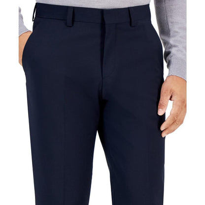 Men's Modern-Fit Solid Wool Blend Suit Trousers