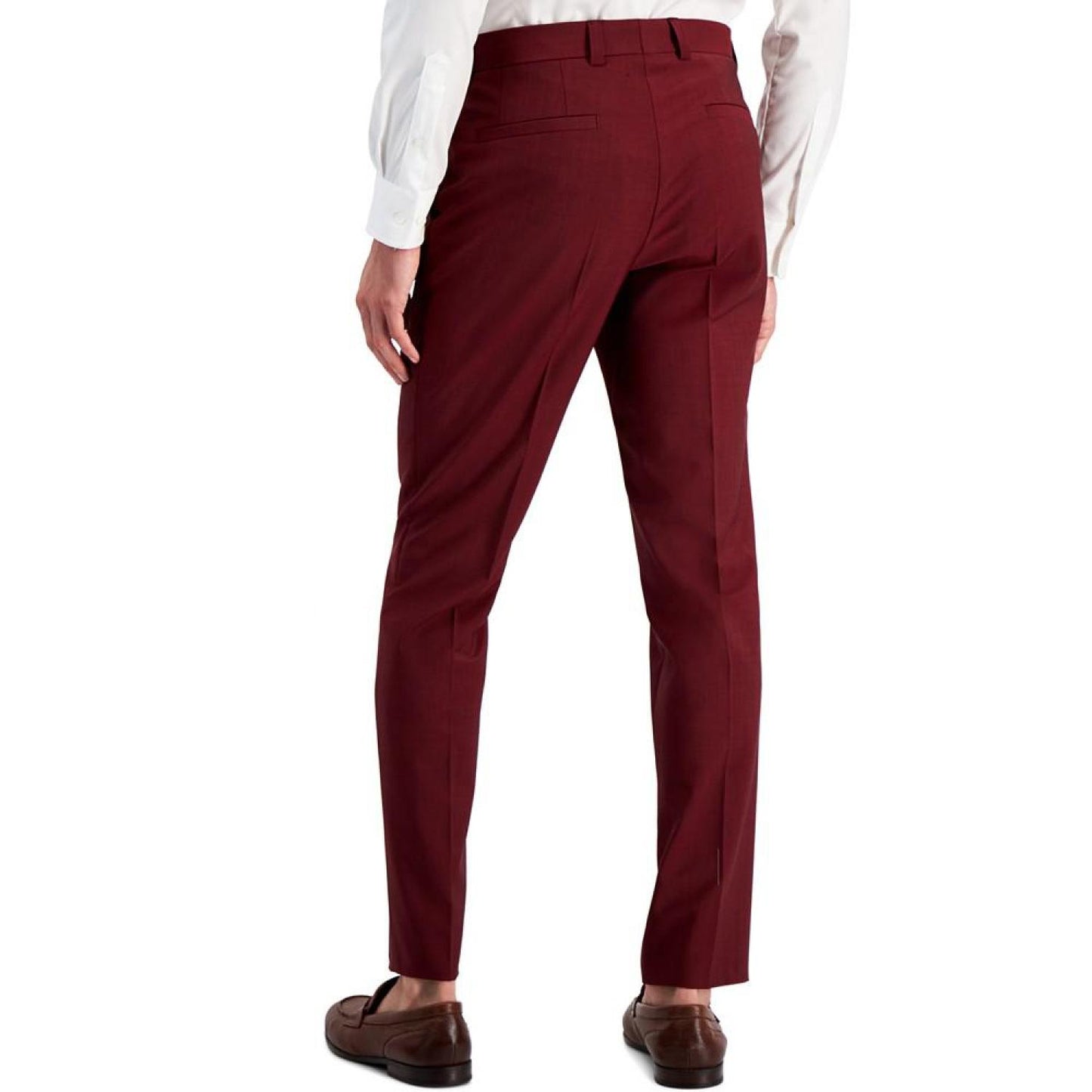 Men's Modern-Fit Dark Red Suit Trousers