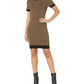 Block Mini Short Sleeve Dress