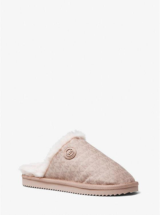 Janis Faux Fur-Lined Logo Jacquard Slipper