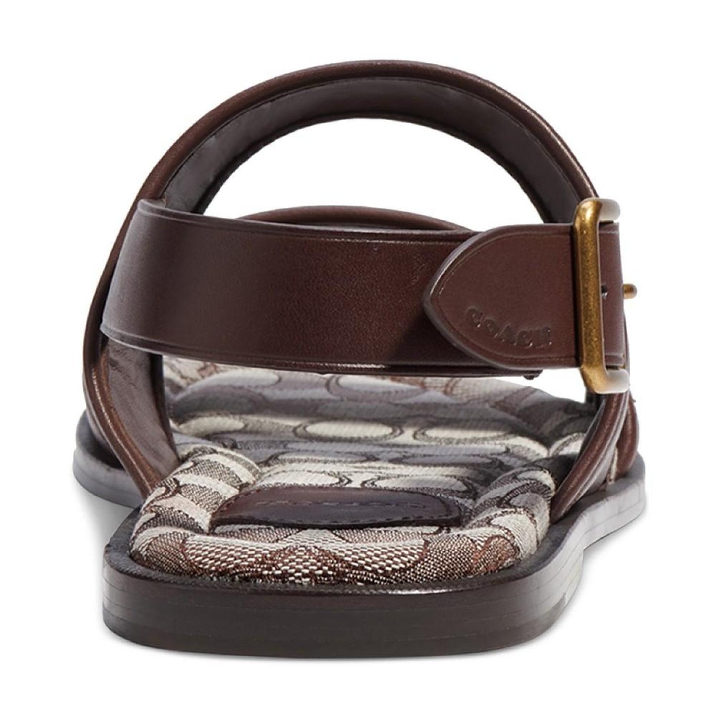 Men's Leather Two-Strap Sandal with Signature Jacquard Footbed