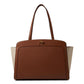York Color-Blocked Pebbled and Smooth Leather Large Work Tote