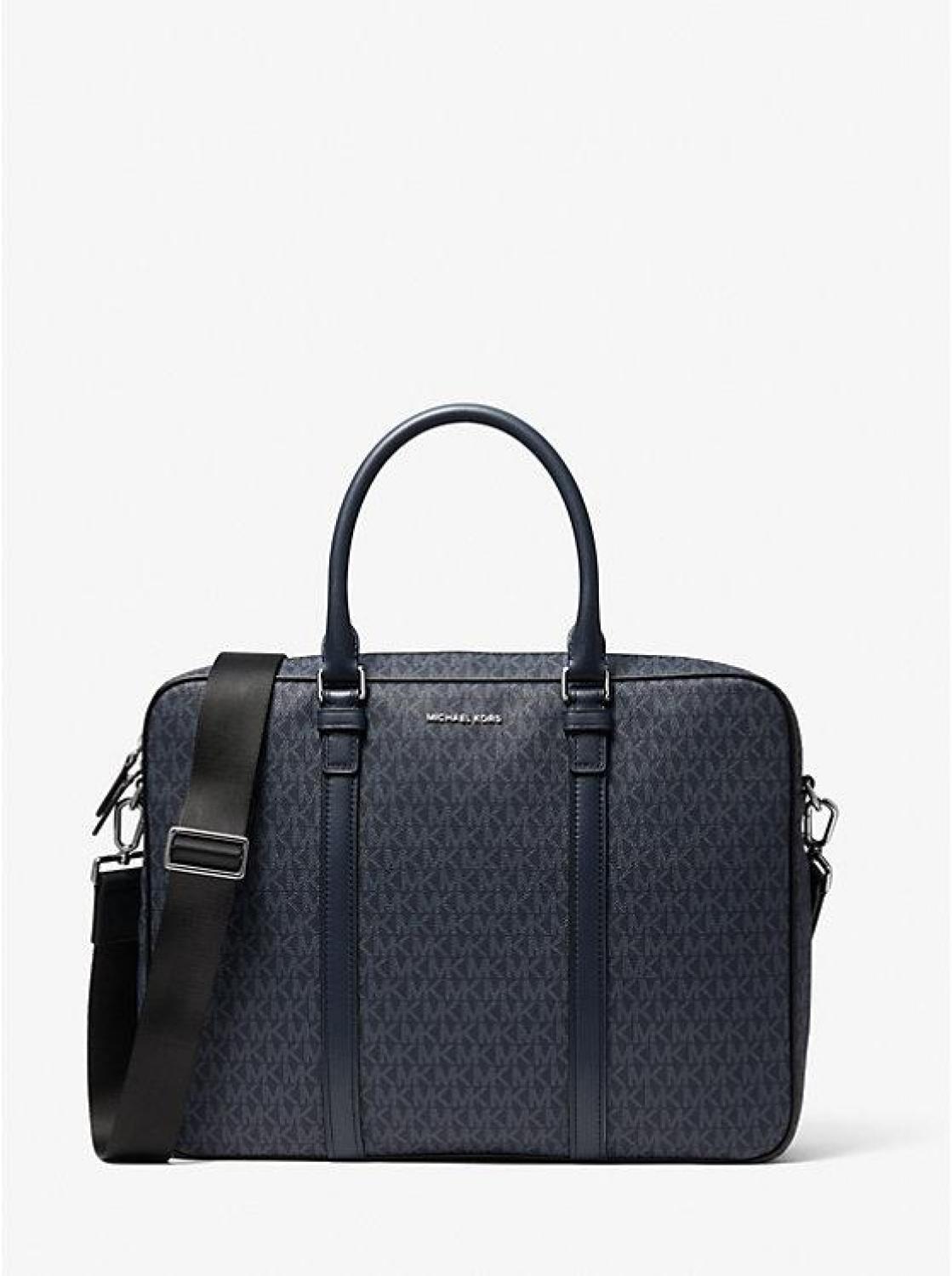 Hudson Logo and Leather Briefcase