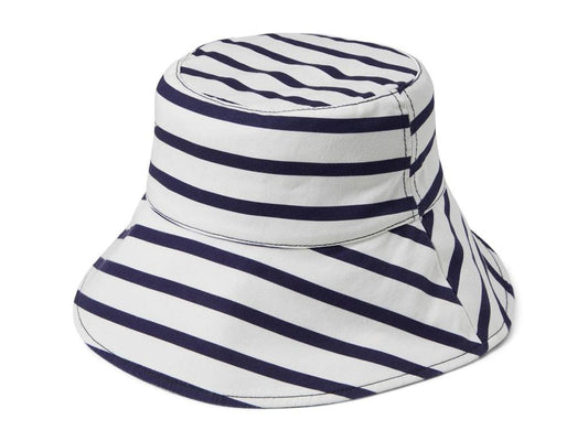 Breton Stripe Long Brim Rev Bucket Hat