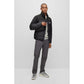 Regular-fit water-repellent padded jacket in mixed materials