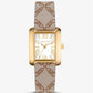 Mini Emery Gold-Tone and Empire Logo Jacquard Watch