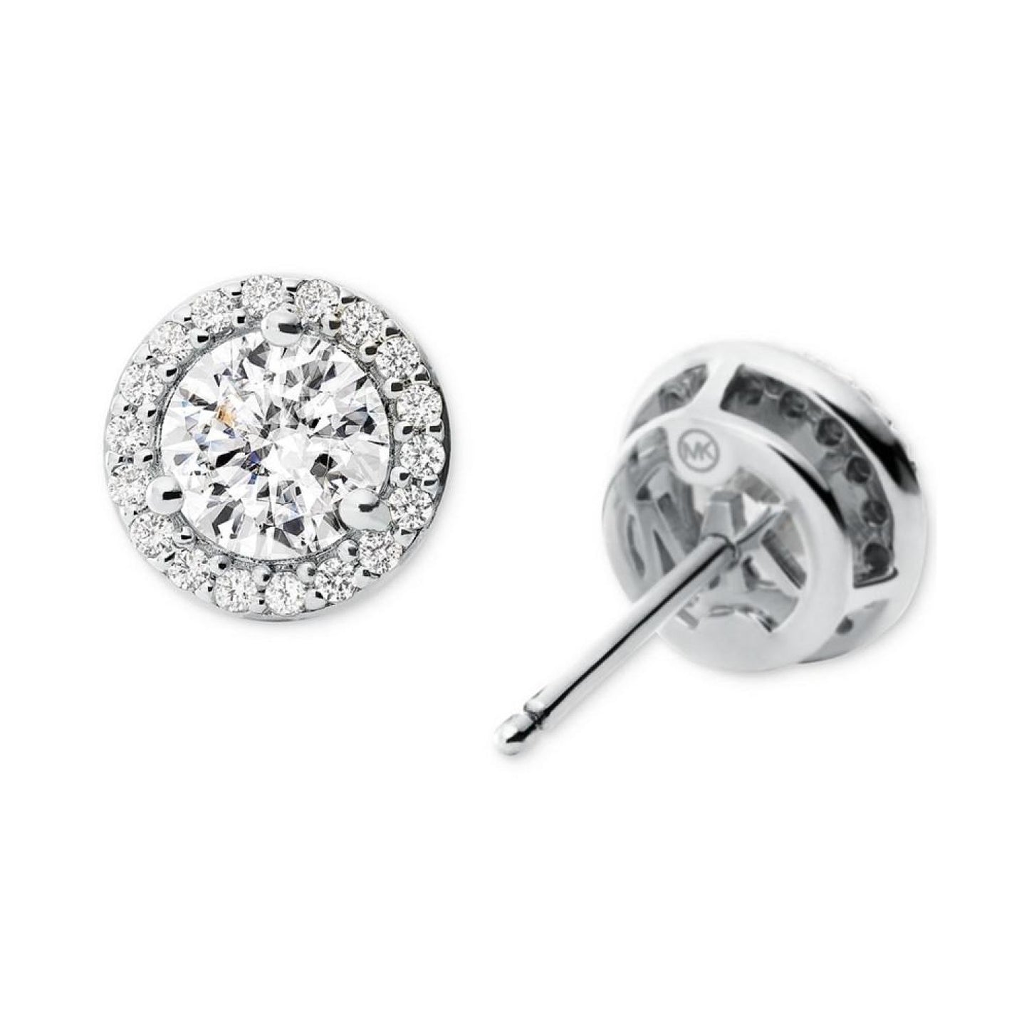 Women's Sterling Silver Pavé Studs