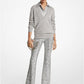 Sequined Stretch Tulle Flared Pants