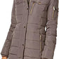 Michael Michael Kors Women Flannel Down 3/4 Puffer Coat with Faux fur and Hood