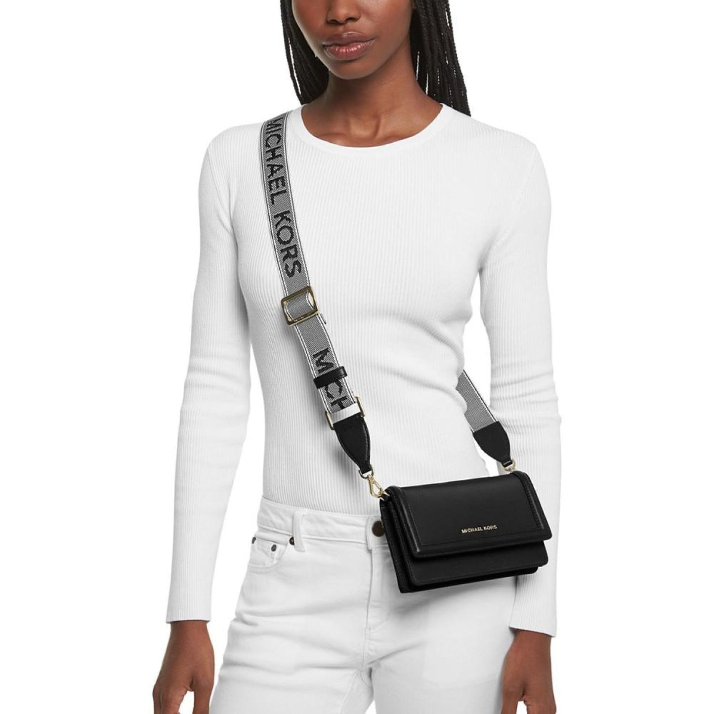 Logo Mini Nylon Crossbody with Webbing Strap