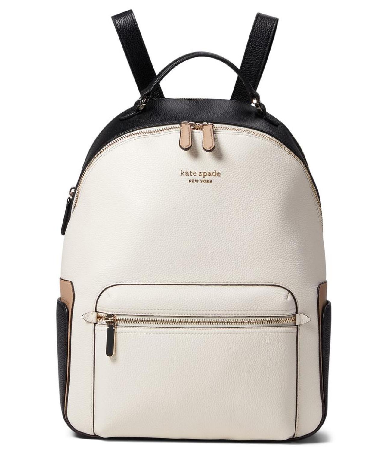 Hudson Color-Blocked Pebbled Leather Large Backpack