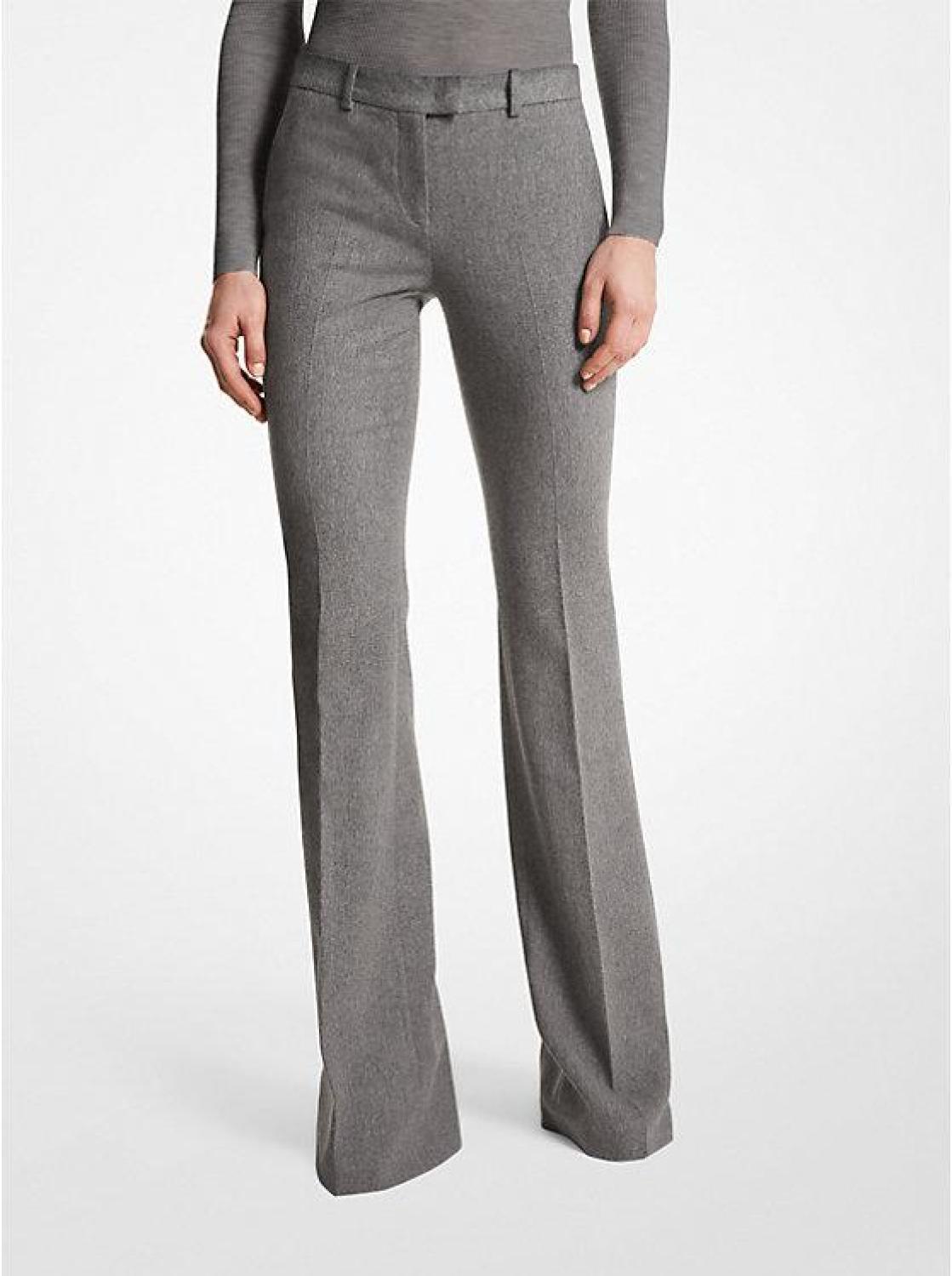 Haylee Stretch Wool Flannel Flared Trousers