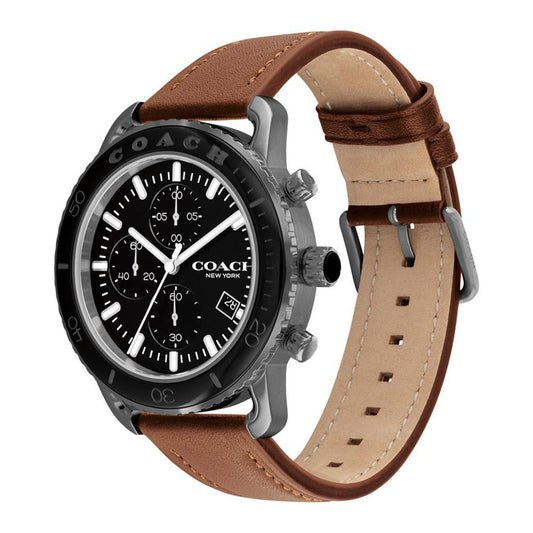 Men's Cruiser Saddle Leather Strap Watch, 44mm